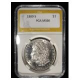 1880-S MORGAN DOLLAR PGA SUPERB GEM BU