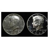 (2) 90% SILVER 1964 KENNEDY HALF DOLLARS PROOF BU