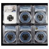 (6) GRADED JEFFERSON NICKELS