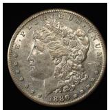 1886-S MORGAN DOLLAR CH AU COLOR REV.