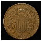 1866 2 CENT PIECE AU