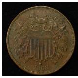 1868 2 CENT PIECE AU