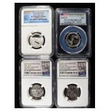 (4) GRADED WASHINGTON QUARTERS