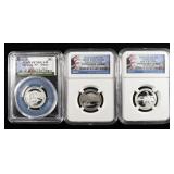 (3) GRADED WASHINGTON QUARTERS