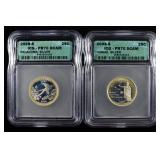 (2) ICG GRADED WASHINGTON QUARTERS