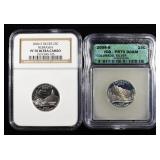 (2) GRADED WASHINGTON QUARTERS