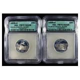 (2) ICG GRADED WASHINGTON QUARTERS