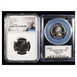 (2) GRADED WASHINGTON QUARTERS