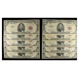 (10) $5 RED SEAL NOTES