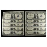 (10) $1 SILVER CERTIFICATES CU