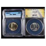 (2) GRADED WASHINGTON QUARTERS