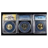 (3) GRADED WASHINGTON QUARTERS