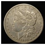 1891-O MORGAN DOLLAR XF