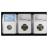 (3) GRADED JEFFERSON NICKELS