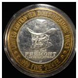FREMONT HOTEL & CASINO .999 SILVER CASINO TOKEN
