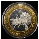 SAM'S TOWN .999 SILVER CASINO TOKEN