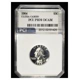 1964 PROOF WASHINGTON QUARTER PCI PERFECT GEM BU