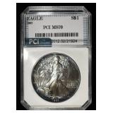 1987 AMERICAN SILVER EAGLE PCI PERFECT GEM BU