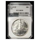 1986 AMERICAN SILVER EAGLE PCI PERFECT GEM BU