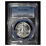 1943 WALKING LIBERTY HALF DOLLAR PCGS MS64