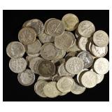 (50) 90% SILVER ROOSEVELT DIMES