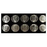 (10) 90% SILVER KENNEDY HALF DOLLARS