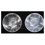 (2) 90% SILVER 1964 KENNEDY HALF DOLLARS PROOF BU