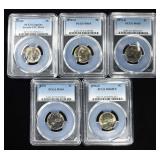 (5) PCGS GRADED NICKELS