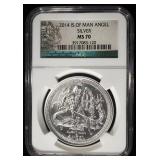 2014 IS. OF MAN ANGEL 1 OZ .999 SILVER ROUND