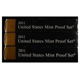 (3) 2011 US MINT PROOF SET