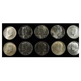 (10) 90% SILVER KENNEDY HALF DOLLARS