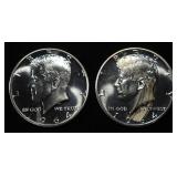 (2) 90% SILVER 1964 KENNEDY HALF DOLLARS PROOF BU