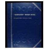 1916-1945 MERCURY DIME WHITMAN ALBUM W/ 74 COINS