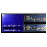 (2) 1966 MINT SETS & (2) 1968 PROOF SET