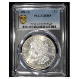 1881-S MORGAN DOLLAR PCGS MS-65