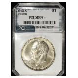 1973-S EISENHOWER DOLLAR PCI SUPERB GEM+ BU SILVER
