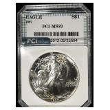 1987 AMERICAN SILVER EAGLE PCI PERFECT GEM BU