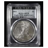 2011 AMERICAN SILVER EAGLE PCGS MS70