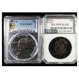 (2) GRADED EISENHOWER DOLLARS