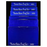 UNITED STATES PROOF SETS (3)1968 & (3) 1969