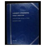 1916-1936 HALF DOLLAR WHITMAN ALBUM W/ 22 COINS