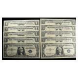 (10) $1 SILVER CERTIFICATES CU