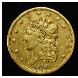 1838 $5 CLASSIC HEAD GOLD AU