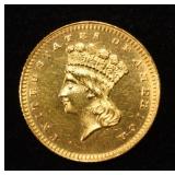 1866 $1 GOLD-TYPE 3 GEM BU PROOFLIKE