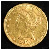 1893-S $5 LIBERTY GOLD