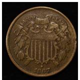 1867 2-CENT PIECE VF