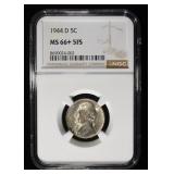 1944-D JEFFERSON NICKEL NGC MS 66+ 5FS