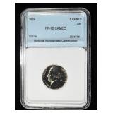 1959 JEFFERSON NICKEL NNC PERFECT GEM PROOF CAMEO