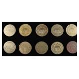 (10) SHIELD NICKELS