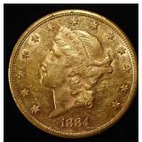 1884-CC $20 LIBERTY GOLD TYPE 3 BU